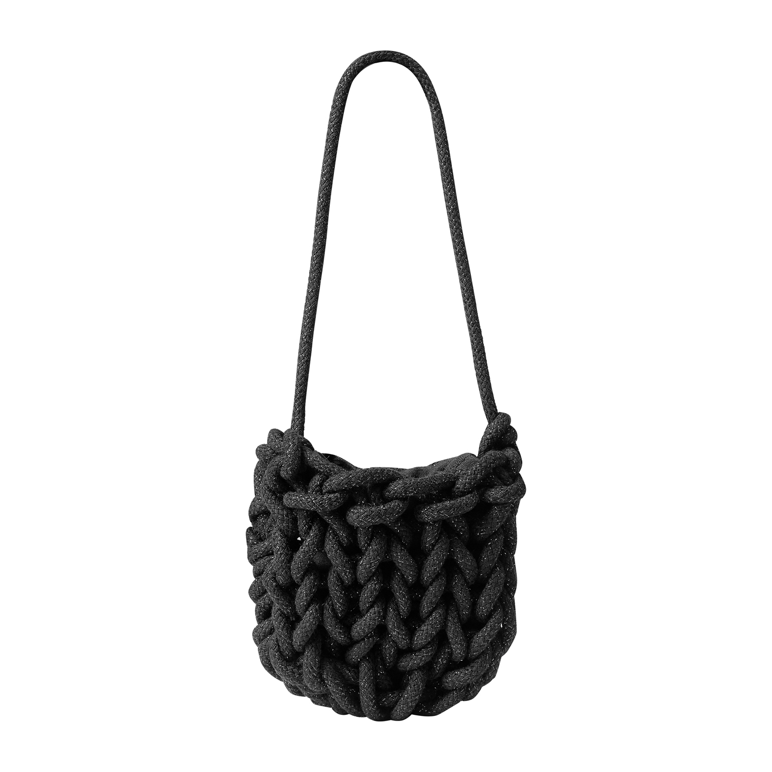 ETE mini wrist bag in metallic black – Senhandmade.com